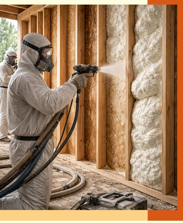 Утепление каркасного дома ППУ в Геленджике от 2910 руб./м2 — работа под ключ | ТепломастерГлн