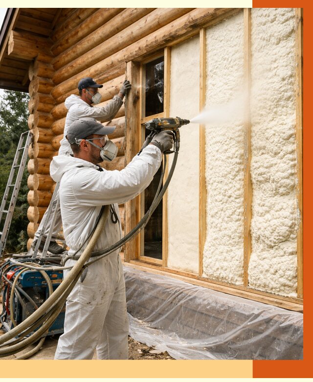 Утепление деревянного дома ППУ в Геленджике от 4365 руб/м2 | ТепломастерГлн — под ключ