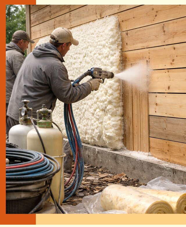 Утепление деревянного дома пенополиуретаном в Геленджике