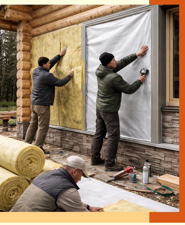 Утепление бревенчатого дома в Геленджике от 7951 руб/м2 — заказать под ключ | ТепломастерГлн