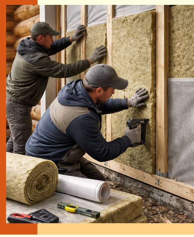 Утепление бревенчатого дома под ключ в Геленджике