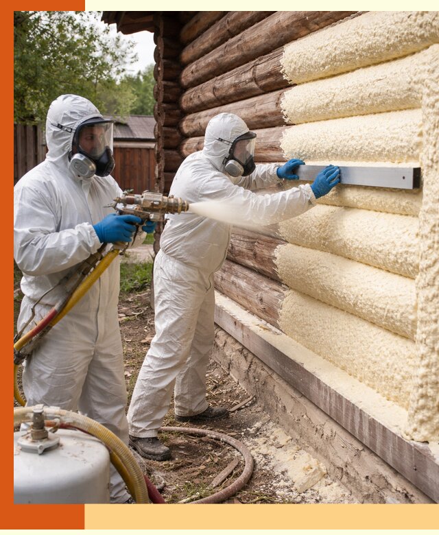 Утепление бревенчатого дома ППУ в Геленджике эффективной изоляцией