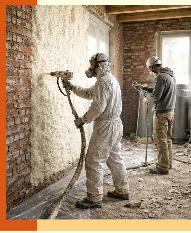 Утепление кирпичного дома пенополиуретаном в Геленджике