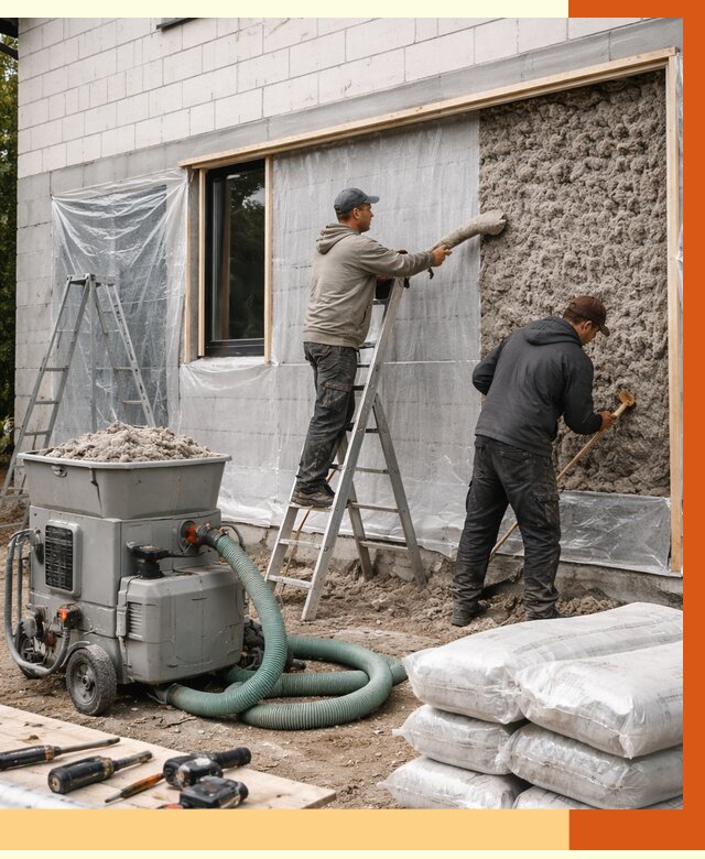 Утепление дома из газобетона эковатой в Геленджике от 4677 руб./м2 | ТепломастерГлн