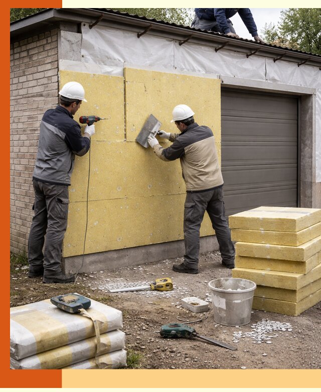 Утепление гаража снаружи в Геленджике качественно и надёжно