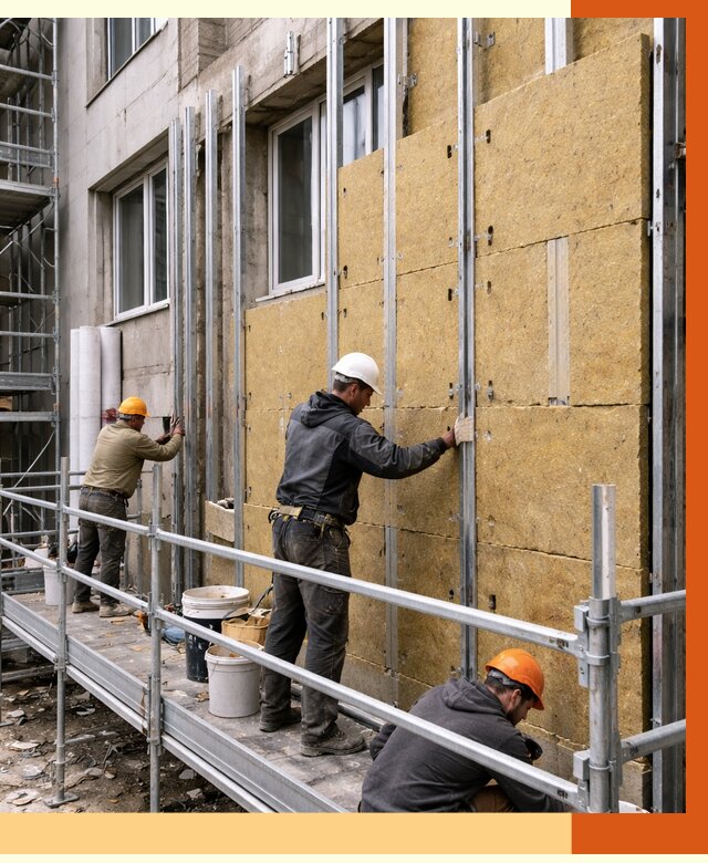 Утепление вентилируемого фасада в Геленджике от 5821 руб/м2 — монтаж и утепление вентфасад | ТепломастерГлн