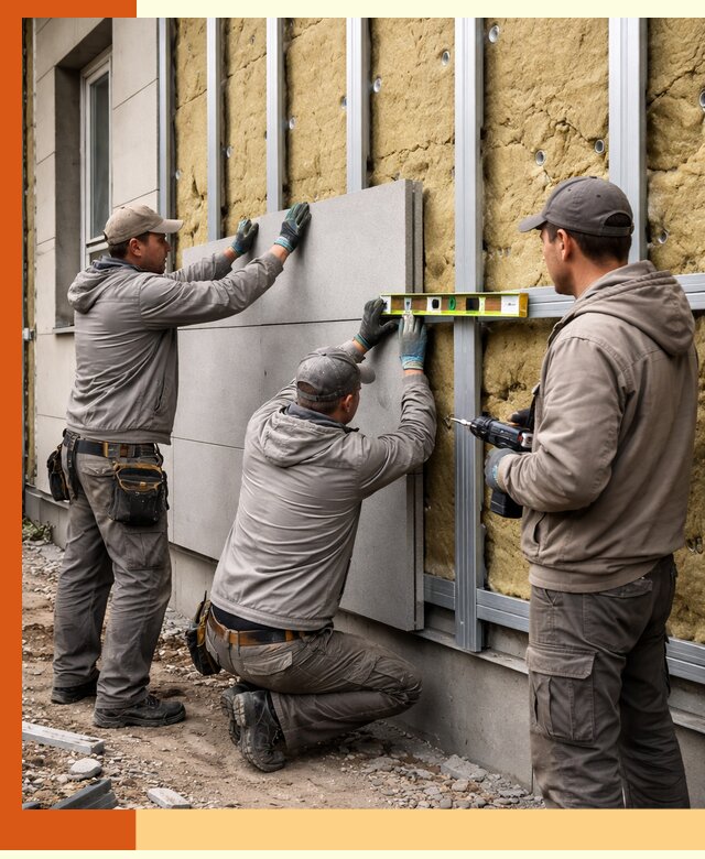 Утепление вентилируемого фасада под ключ в Геленджике