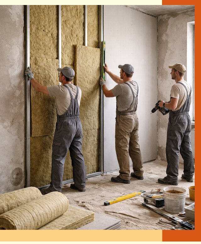 Утепление стен изнутри в Геленджике от 2339 руб/м² под ключ | ТепломастерГлн