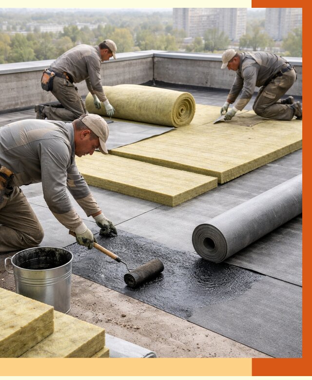 Утепление плоской крыши в Геленджике от 7484 руб./м2 под ключ | ТепломастерГлн