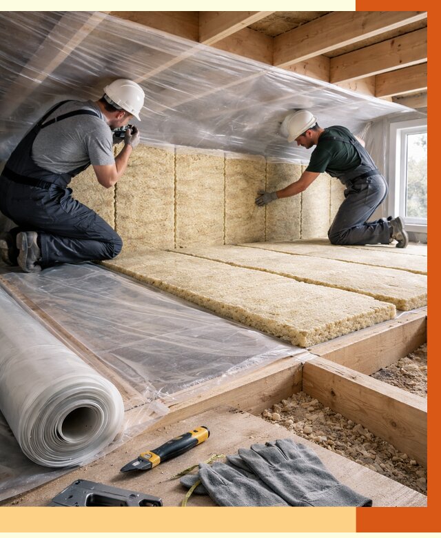 Утепление перекрытий в Геленджике от 2962 руб/м2 — утепление межэтажных и чердачных | ТепломастерГлн