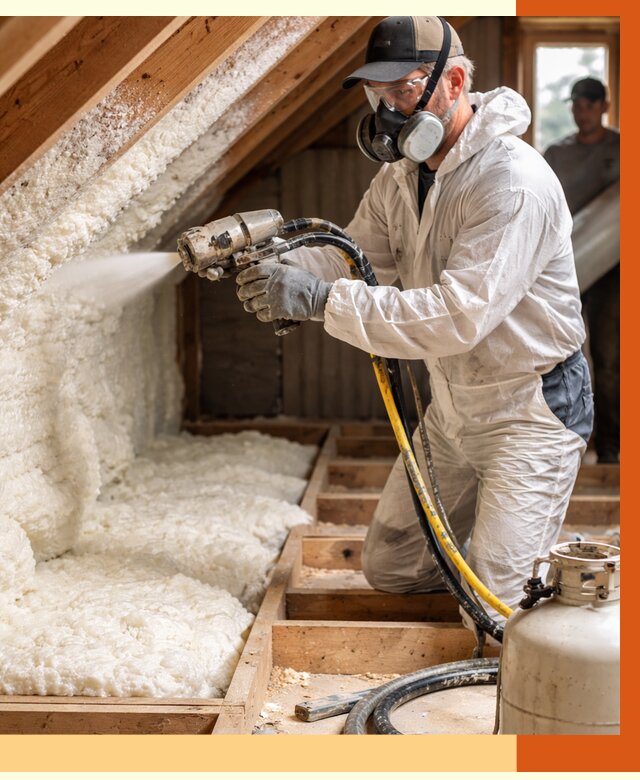 Утепление чердака ППУ в Геленджике от 8960 руб./м2 — услуга под ключ | ТепломастерГлн