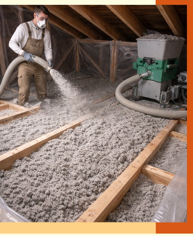 Утепление чердака эковатой в Геленджике от 1507 руб/м2 — заказать у ТепломастерГлн