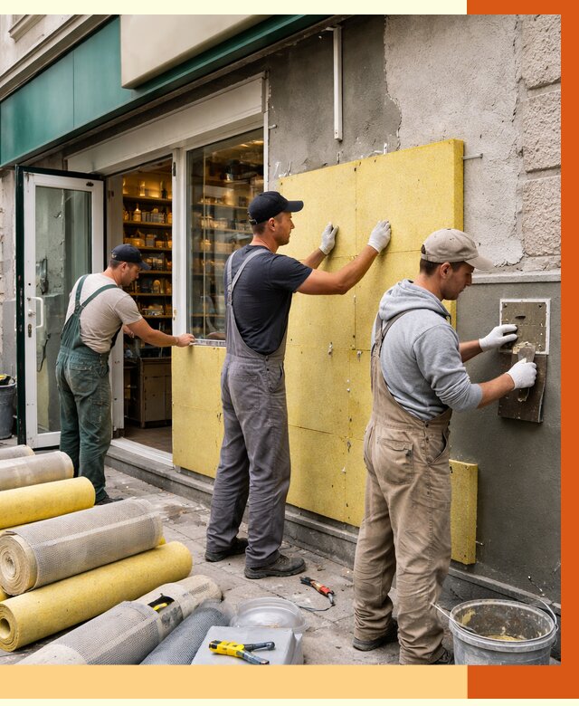 Утепление магазина в Геленджике от 4677 руб/м2 — цена, стены и снаружи | ТепломастерГлн