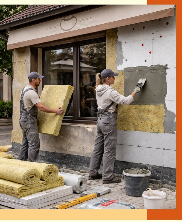 Утепление кафе в Геленджике от 4365 руб/м2 — комплексно под ключ | ТепломастерГлн