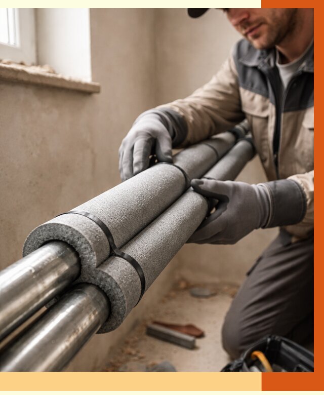 Утепление труб отопления в Геленджике от 2962 руб. за м² — услуги под ключ | ТепломастерГлн