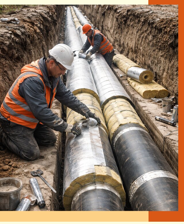 Утепление теплотрассы в Геленджике от 4677 руб./м2 — ппу и комплексная изоляция | ТепломастерГлн