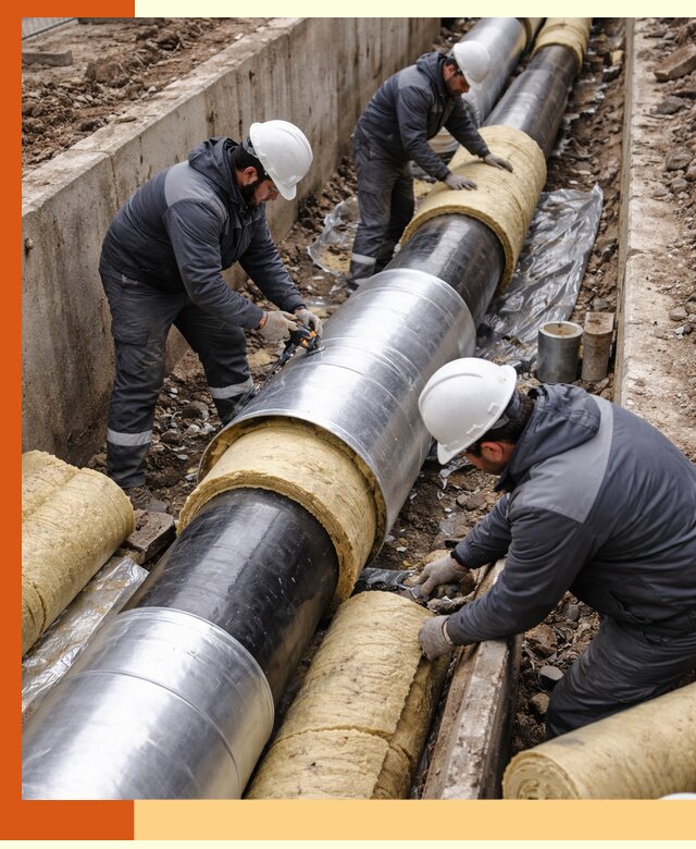 Утепление теплотрассы в Геленджике: утеплительные работы и материалы