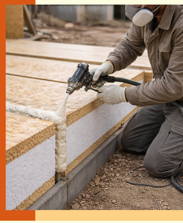 Утепление СИП-панелей пенополиуретаном (ППУ) в Геленджике