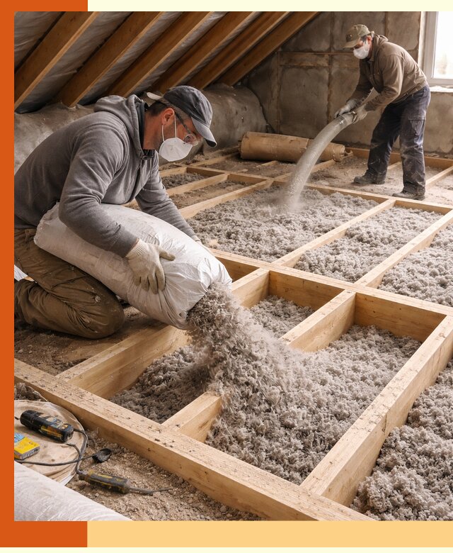 Заполнение полостей чердачного перекрытия в Геленджике качественно и надёжно