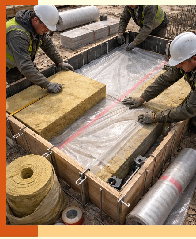 Теплоизоляция опалубки для строительства в Геленджике