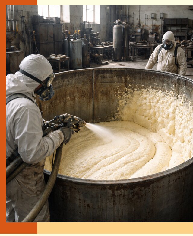 Заливка ппу в емкости с полной изоляцией и герметизацией в Геленджике