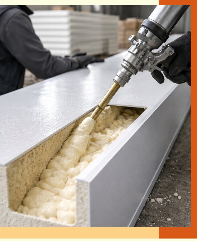 Заполнение пустот холодильных панелей в Геленджике от 7796 руб. | ТепломастерГлн