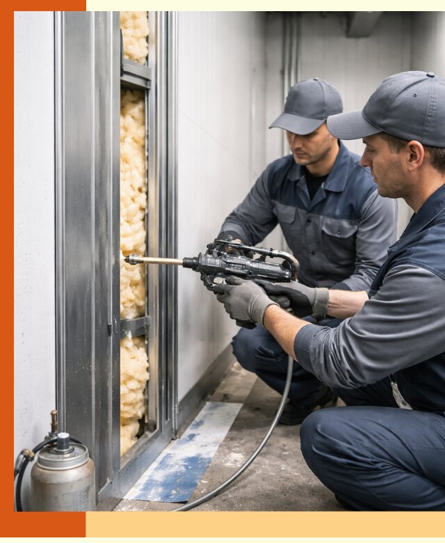 Заполнение пустот холодильных панелей в Геленджике специализированной пеной