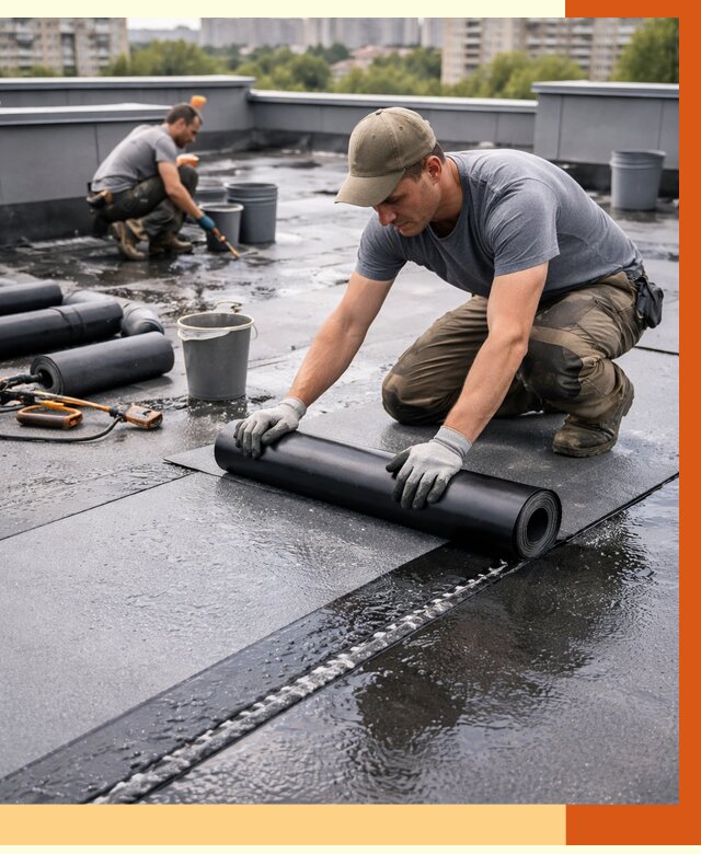 Гидроизоляция плоской кровли в Геленджике от 4677 руб./м2 — профессионально | ТепломастерГлн