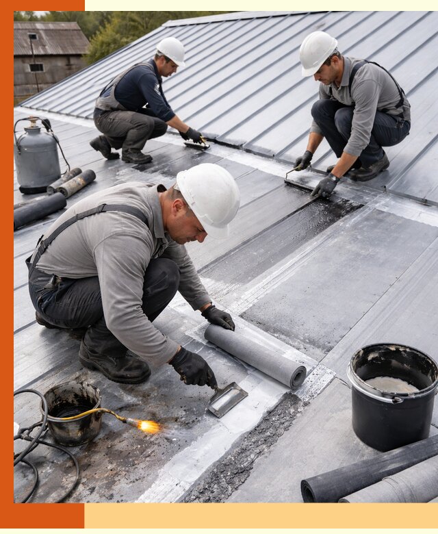 Гидроизоляция металлической кровли с гарантией в Геленджике