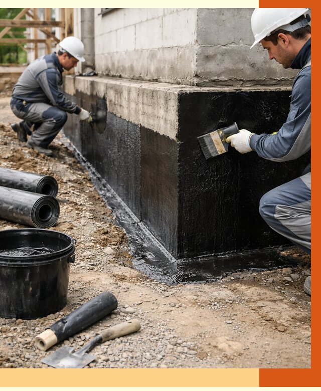 Гидроизоляция фундамента в Геленджике от 1299 руб. — профессионально, под ключ | ТепломастерГлн