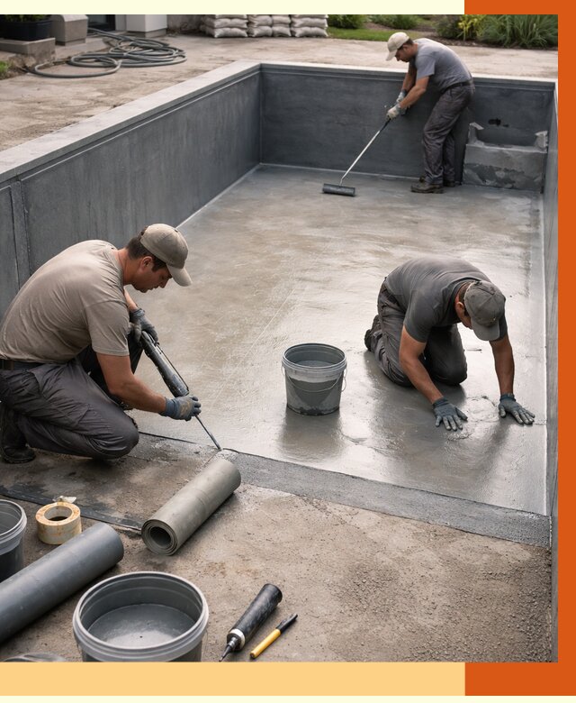 Профессиональная гидроизоляция бассейна в Геленджике от 6756 руб. за м2 | ТепломастерГлн