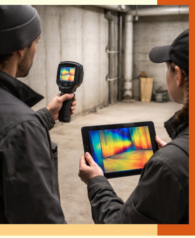 Тепловизионное обследование подвала в Геленджике от 4677 руб. — проверка гидроизоляции | ТепломастерГлн