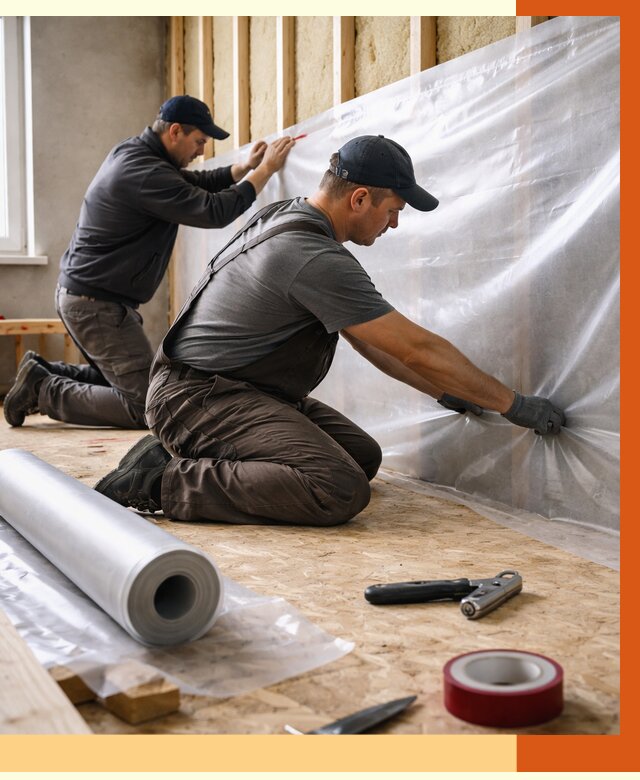 Монтаж пароизоляции в Геленджике от 2599 руб. — установка и укладка под ключ | ТепломастерГлн