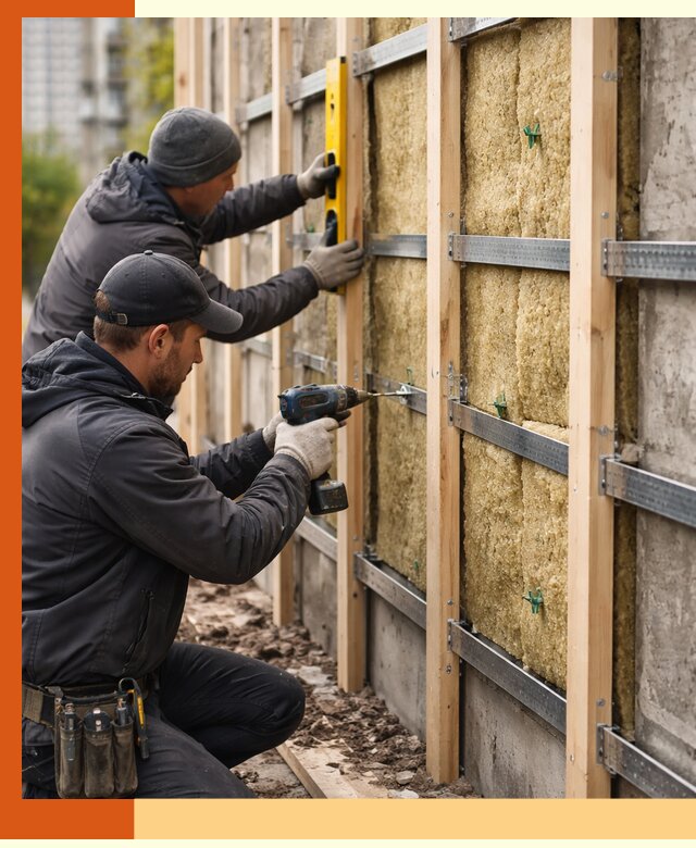 Монтаж обрешетки под утепление зданий и квартир в Геленджике
